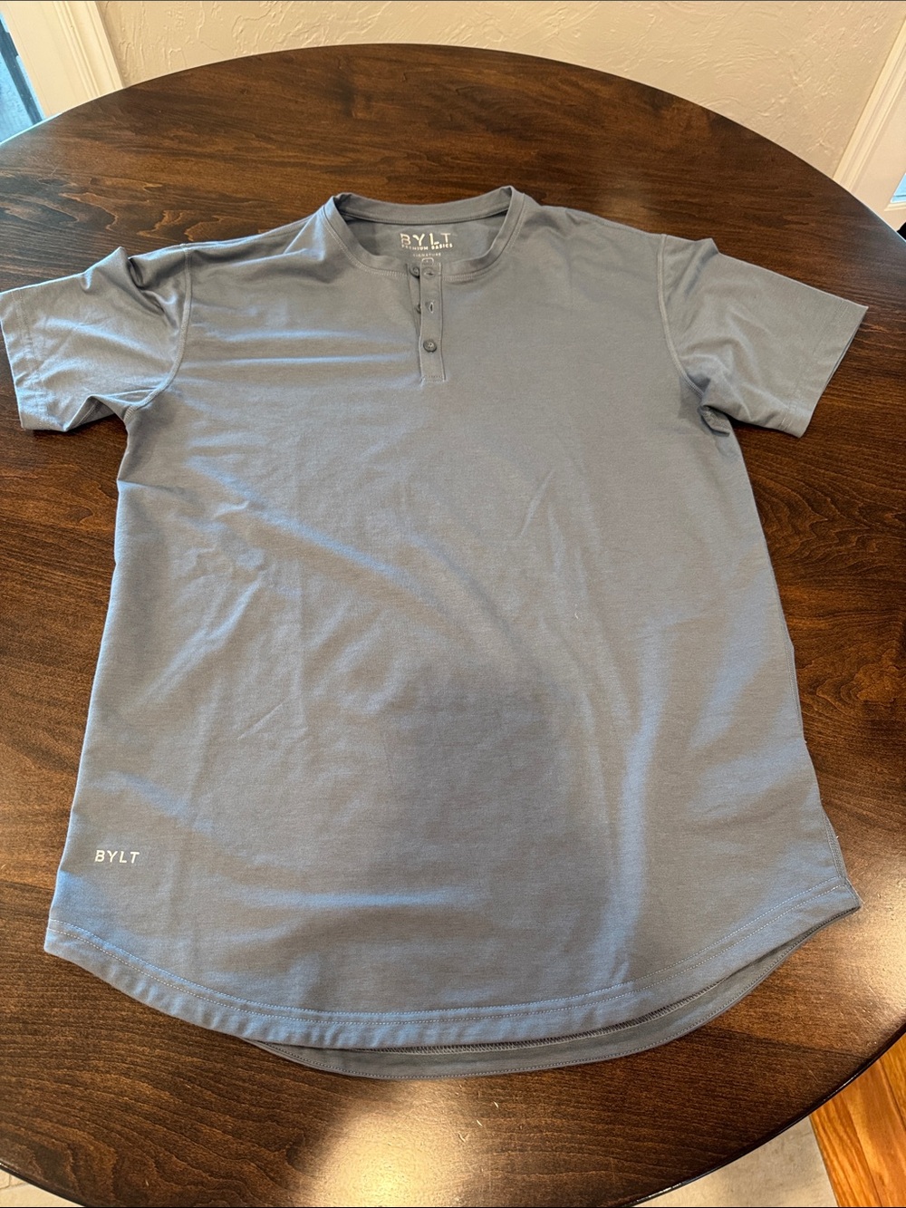 BYLT Basics Short Sleeve Henley - Slate Blue
